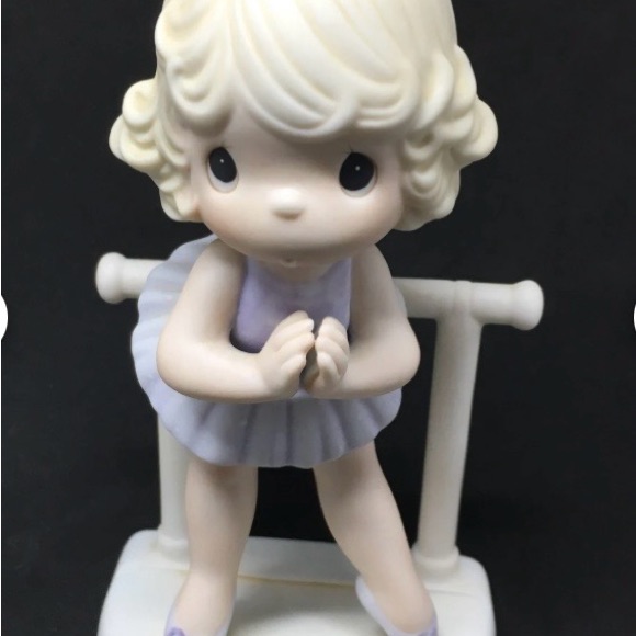 Precious Moments Cream And Purple Figurine New With Tag No Box Precious Moments Cream And Purple Figurine New With Tag No Box